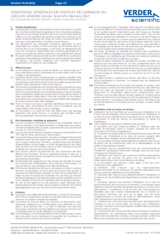CONDITIONS GÉNÉRALES DE VENTE ET DE LIVRAISON