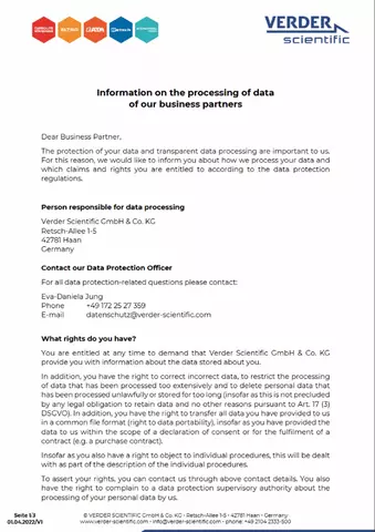 Information on the processing of data of our business partners