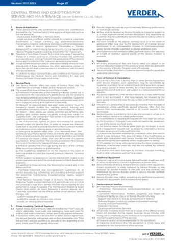 General Terms and Conditions for Service & Maintenance