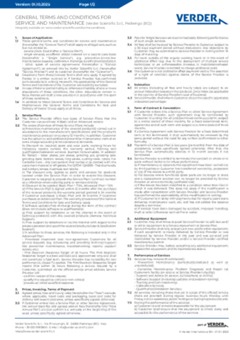 General Terms and Conditions for Service & Maintenance