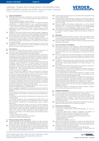 General Terms and Conditions for Service & Maintenance