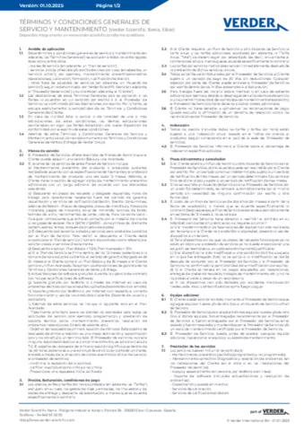 General Terms and Conditions for Service & Maintenance